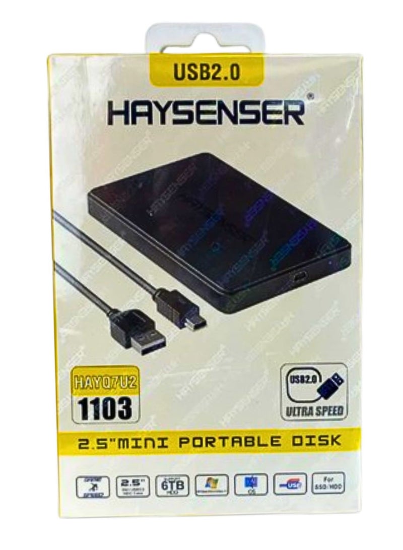Haysenser USB 2.0 HDD/SSD SATA HARD DRIVE ENCLOSURE 2.5" Mini Portable Disk - Image 2